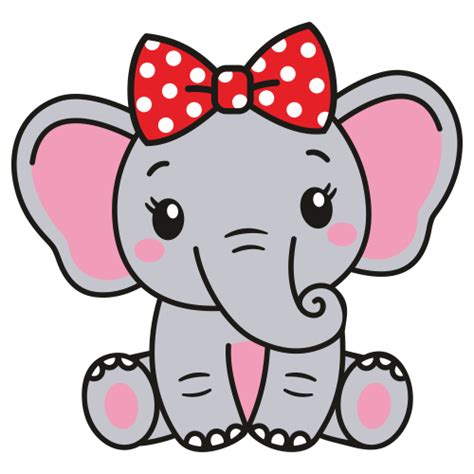 Baby Elephant SVG | Baby Elephant With Bow svg cut file