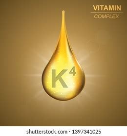 Vitamin K Gold Shining Drop Icon Stock Vector Royalty Free