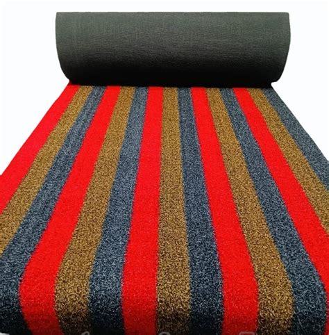 Striped Pp Monograss Artificial Grass Mat For Outdoor Mat Size 25 M