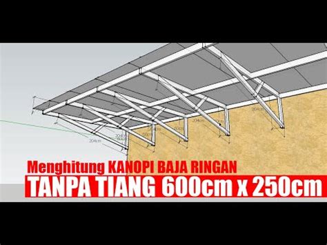 MENGHITUNG KEBUTUHAN KANOPI TANPA TIANG DENGAN UKURAN 600cm X 250cm