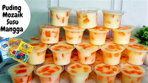 Puding Mozaik Susu Mangga Jadi Cup Ide Jualan Youtube