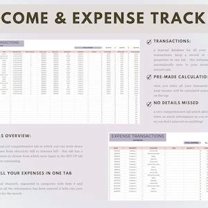 Airbnb Rental Income Expense Budget Tracker Google Sheets Vacation