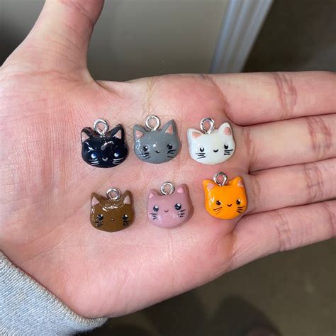 Kawaii Polymer Clay Cat Charms Etsy