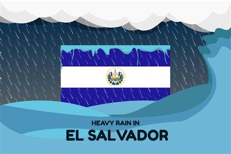 Chuva Forte Em El Salvador Banner Dia Chuvoso E Conceito De Inverno