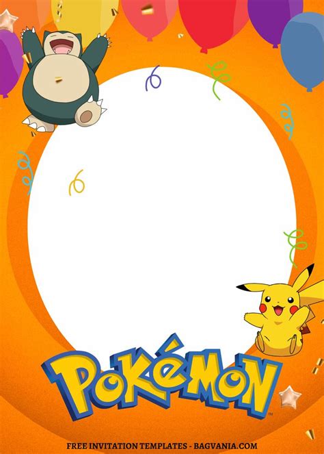 Cutely Decorative Pokemon Canva Birthday Invitation Templates