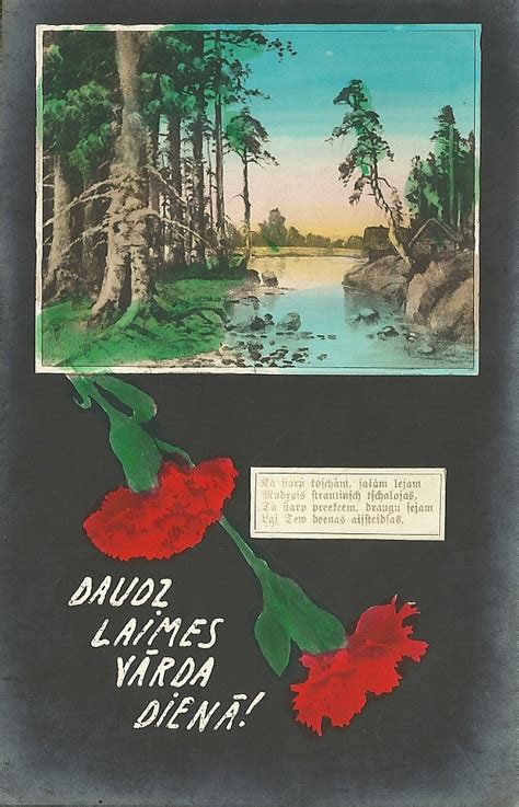 Vvthe Collectors Daughter Postcards Latvia Names Day Greetings