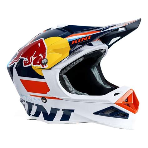 Casque De Cross Kini Red Bull Competition V Bleu Blanc Casque Moto