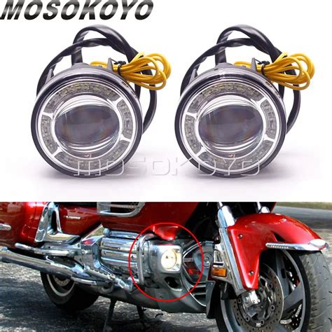 Motorcycle Dc12 24v Led Fog Lights Lamp With Attachment Kit For Honda Goldwing 1800 Tour Gl1800