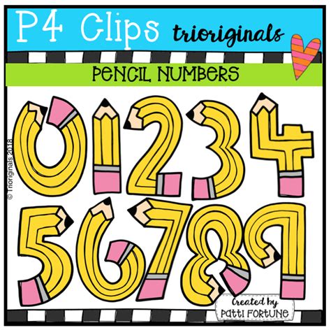 Free Pencil Numbers P4 Clips Trioriginals By P4 Clips Trioriginals