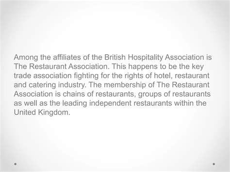 The Restaurant Association Uk PPT