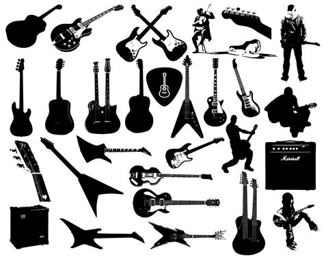 Silueta de guitarra Svg de guitarra clipart de guitarra Etsy España