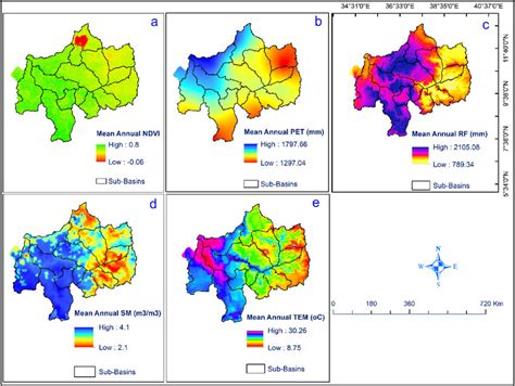 Spatiotemporal Distributions Of Mean Annual Ndvi A Mean Annual Pet