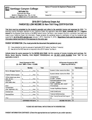 Fillable Online Sccollege Name Of Financial Aid Applicant Please Print