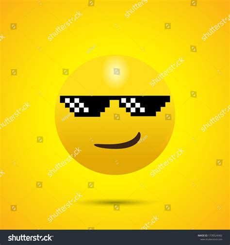 Smirking Face Emoji With Sunglasses Royalty Free Stock Vector 1778524982