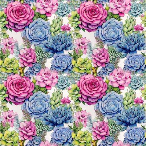 Premium Ai Image Seamless Pattern Of Colorful Bright Pink Blue And