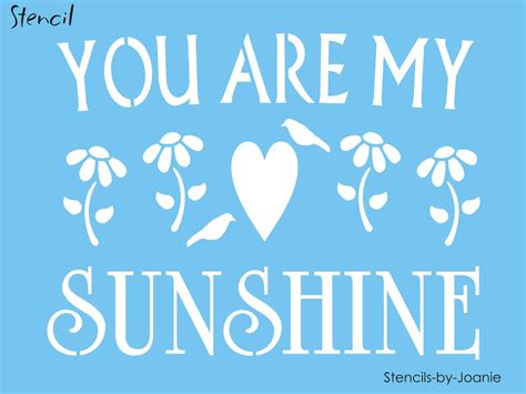 Stencil You Are My Sunshine Daisy Flower Crow Country Farmhouse Diy