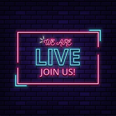 We Are Live Neon Sign Text 2627971 Vector Art At Vecteezy