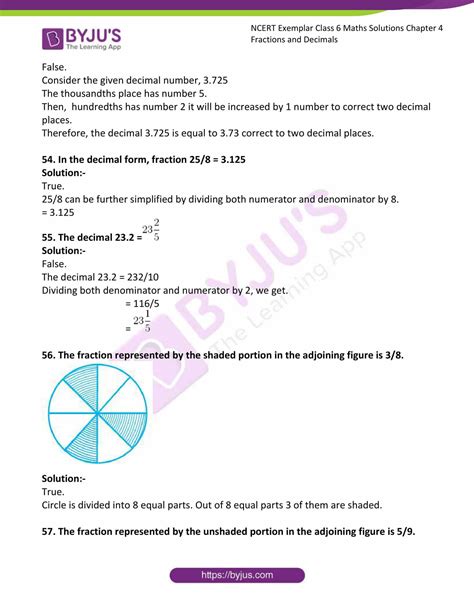 Ncert Exemplar Solutions For Class Maths Chapter Fractions And