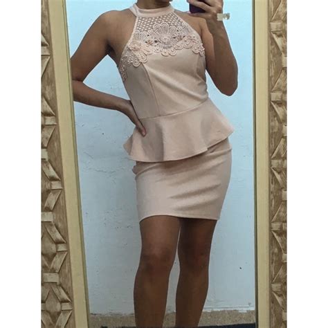 Vestido Nude Feminino Detalhado Barato Shopee Brasil