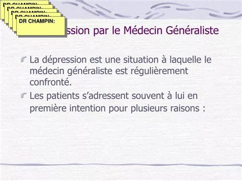 Ppt La D Pression Par Le M Decin G N Raliste Powerpoint Presentation