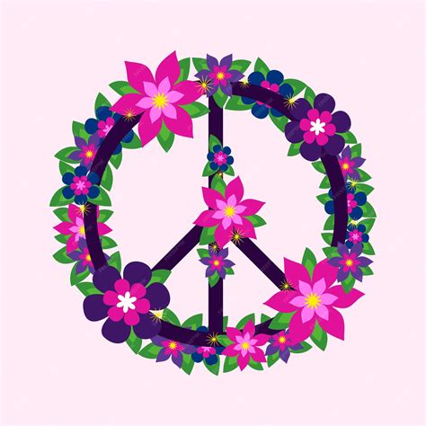 Icono De La Flor Púrpura Del Símbolo Internacional De La Paz Signo De Paz Signo Anti Guerra Del