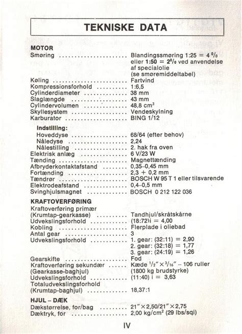 Teknisk Data