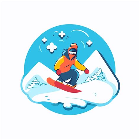 Premium Vector Snowboarder In The Mountains Winter Sport Vector