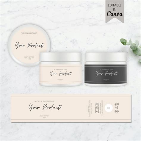 Minimal Label Template Minimalist Skin Care Label Canva Printable