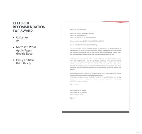 Letter Of Recommendation Format 15 Free Word Pdf Documents Download