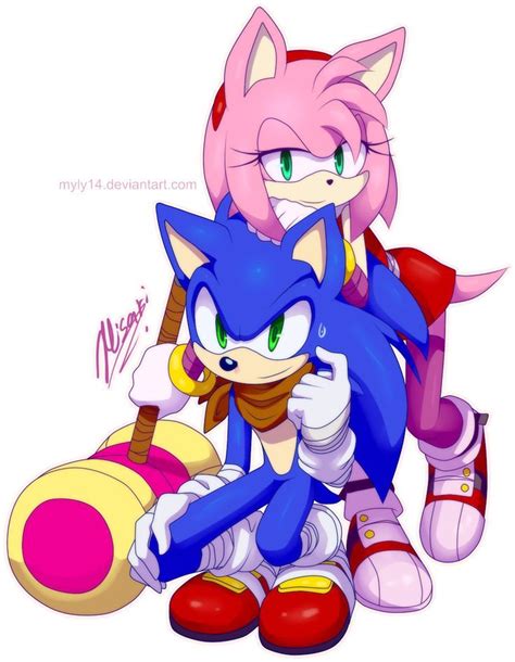 Pin On Amy Rose And Sonic Fan Art