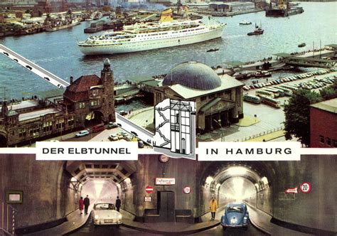 Eine Alte Postkarte Ansichtskarte Hamburg Hafen Elbtunnel EBay