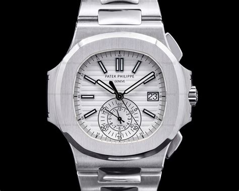 Patek Philippe A Nautilus Chronograph White Dial Ss Full