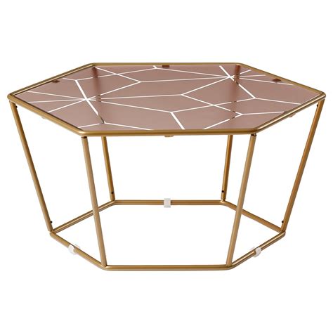 Ljuv Coffee Table Hexagonalgold Colour Pink Ikea