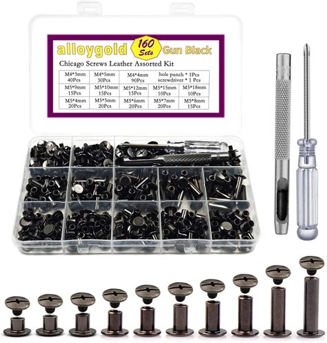 Amazon Alloygold Sets Sizes M Gun Black Chicago Screws