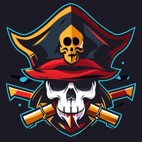 Pacote De Conceito De Vetor De Caveira Pirata Vetor Premium