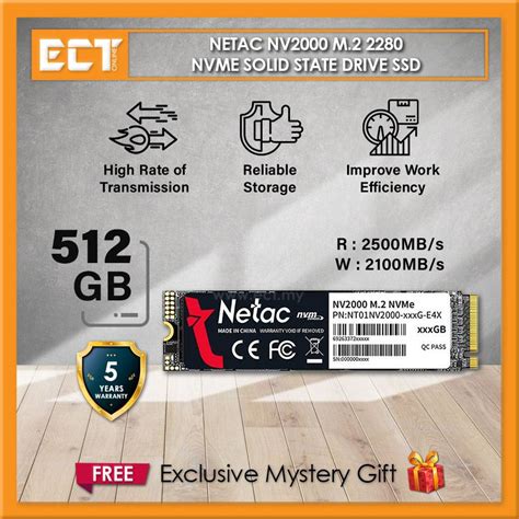 Netac NV2000 256GB / 512GB / 1TB M.2 2280 NVME Solid State Drive SSD
