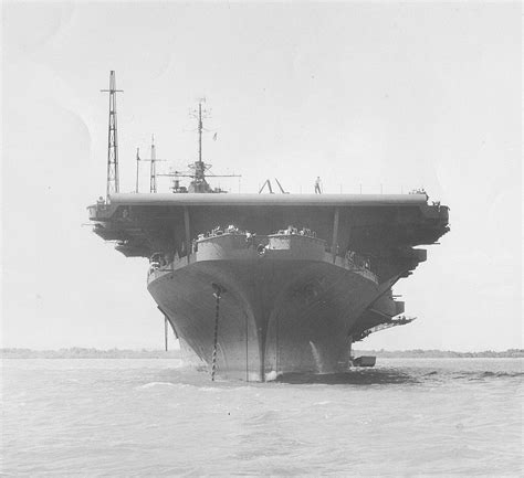 USS Tarawa CV 40 CLASS ESSEX Long Hull Aircraft Carrier In 1945