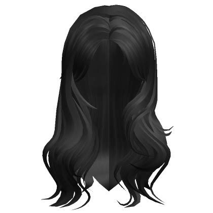 Black Long Wavy Middle Part Bangs Roblox