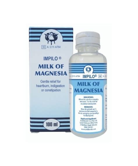 Impilo Milk Of Magnesia 100ml An Antacid And Laxative Avid Brands