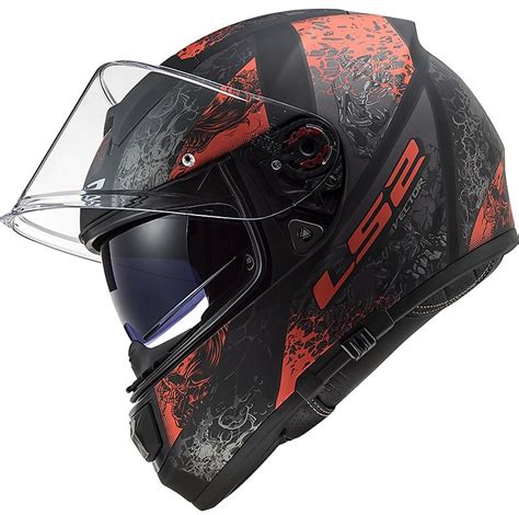 Casco Integrale Moto In Hpfc Ls Ff Vector Evo Swipe Nero Rosso