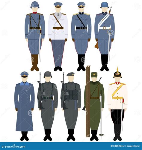 Army Uniforms 1926-1984 Chiles Stock Vector - Illustration of epaulets ...