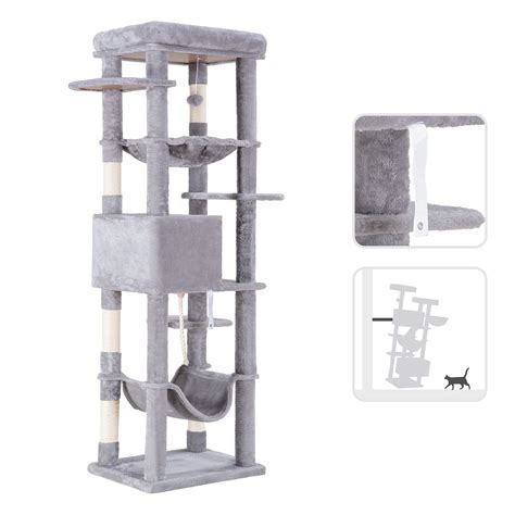 Heybly Cat Tree With Extra Large Platform 69 Inches Xxl Large Cat