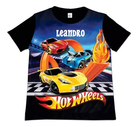 Camiseta Ni O Hot Wheels Personalizada Poliester Cuotas Sin Inter S