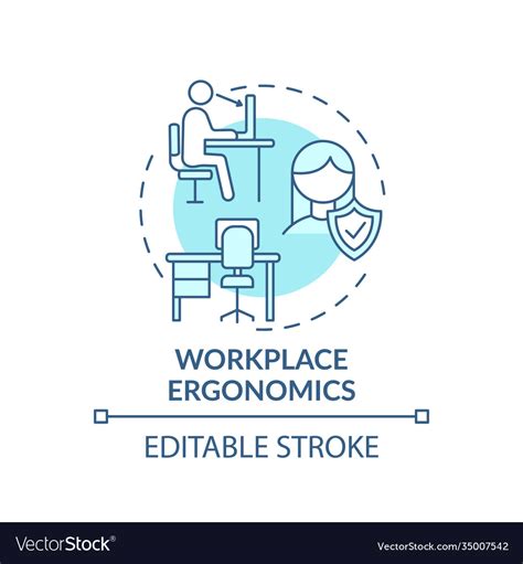 Workplace Ergonomics Concept Icon Royalty Free Vector Image