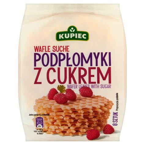 Kupiec Podpłomyki z cukrem Wafle suche 72 g 8 sztuk Delikatesy Dwójka