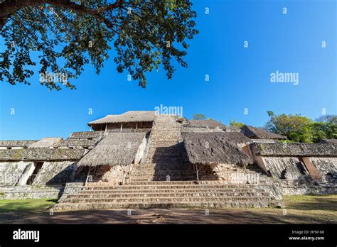 Pyramid Know As The Throne In The Ruins Of Ek Balam Near Valladolid