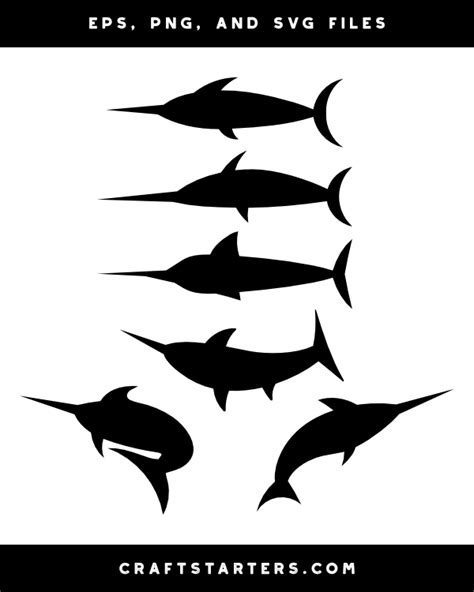 Simple Swordfish Silhouette Clip Art