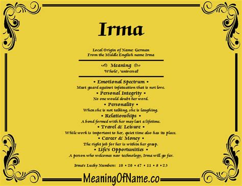 Irma Meaning Of Name