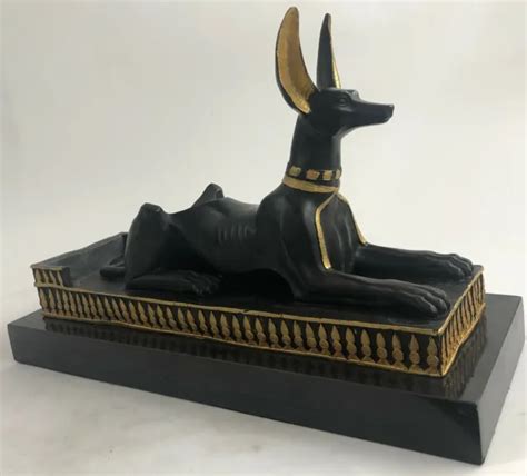 Gyptien Bronze Anubis Egypte Chien De Collection Sculpture Statue