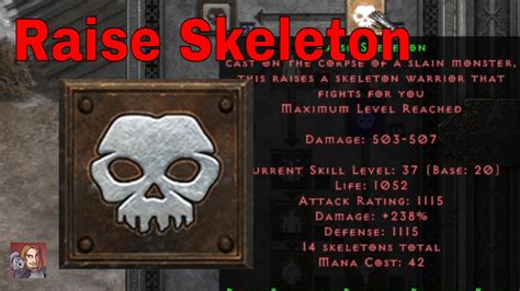 D R Skills Abilities Raise Skeleton Necromancer Summoning Youtube